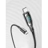 Vention puuvillane punutud USB 2.0 C isane C isasele 5A kaabel LED-ekraaniga 1,2 m must tsink-sulam tüüp