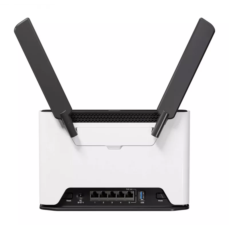 Juhtmevaba ruuter MikroTik Chateau PRO ax — kaheribaline 2,4/5 GHz, 3548 Mbit/s, PoE, 5x LAN, 2 välist antenni, hall/valge