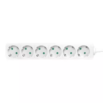 Pikendusjuhe LogiLink LPS238 1,5 m 6 vahelduvvoolupistikupesa siseruumidesse valge