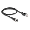 DeLOCK M12 adapterkaabel D-kodeeritud 4 kontaktiga emane RJ45 isasele 50 cm