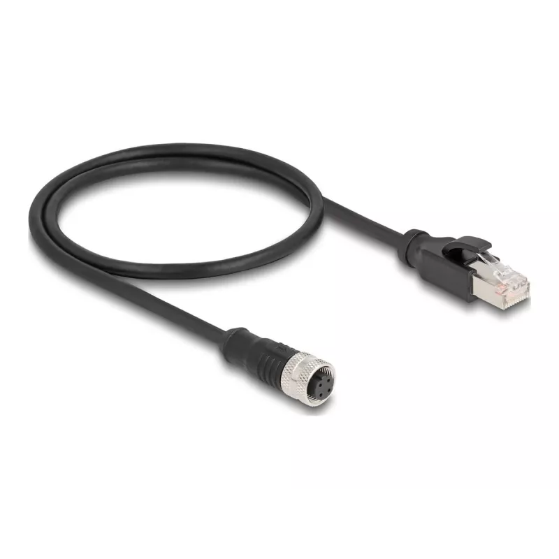 DeLOCK M12 adapterkaabel D-kodeeritud 4 kontaktiga emane RJ45 isasele 50 cm