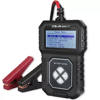 Qoltec Digitaalne akutestija LCD-ekraaniga | Poola menüü | 12V | AGM | GEL | STD | 30-220AH
