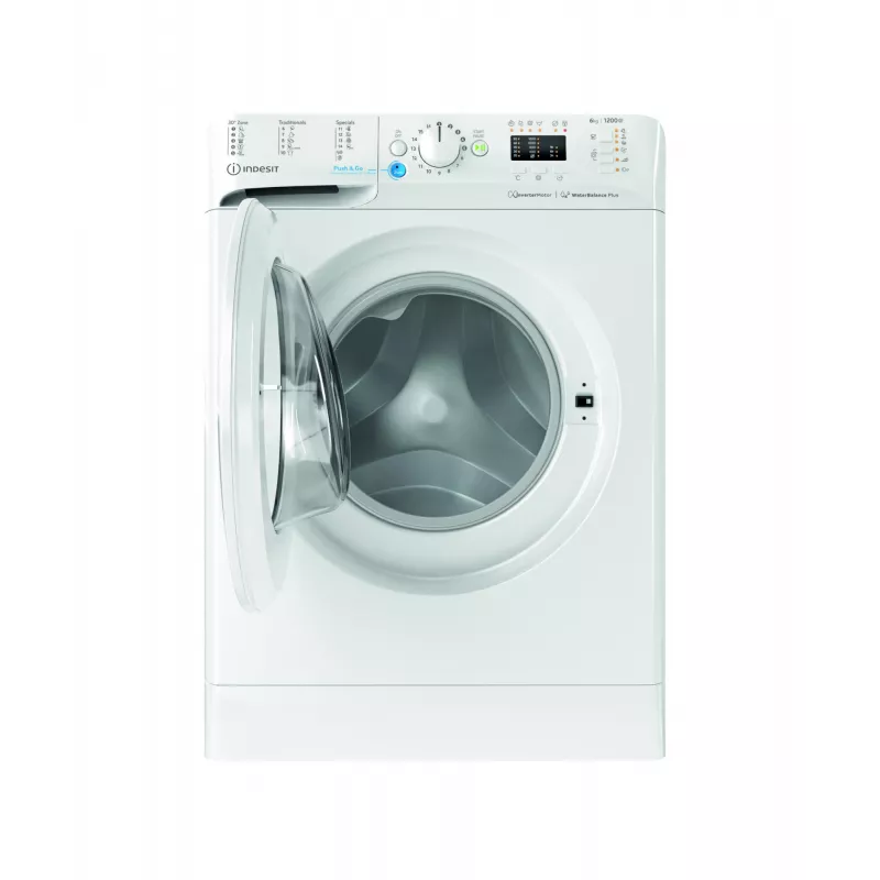 Pesumasin Indesit BWSA 61294 W EU N — Eestlaetav, 6 kg, 1151 p/min, Sügavus 42,5 cm, Laius 59,5 cm, Ekraan, Big Digit, Valge, Energiaklass C