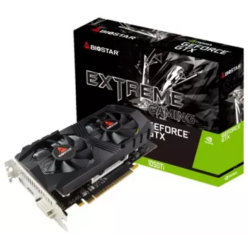 Graafikakaart BIOSTAR GeForce GTX 1050 Ti — 4 GB GDDR5, 128-bit, PCIe 3.0, 1291 MHz