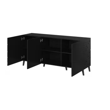 Kummut cama meble Nova 155x40x72 cm Must Mat, MDF-raam 16 mm, uks 18 mm