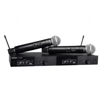 Shure SLXD24DE/SM58-G59 - kahe digitaalse juhtmevaba süsteem koos kahe saatja/käsimikrofoniga (470–514 MHz)