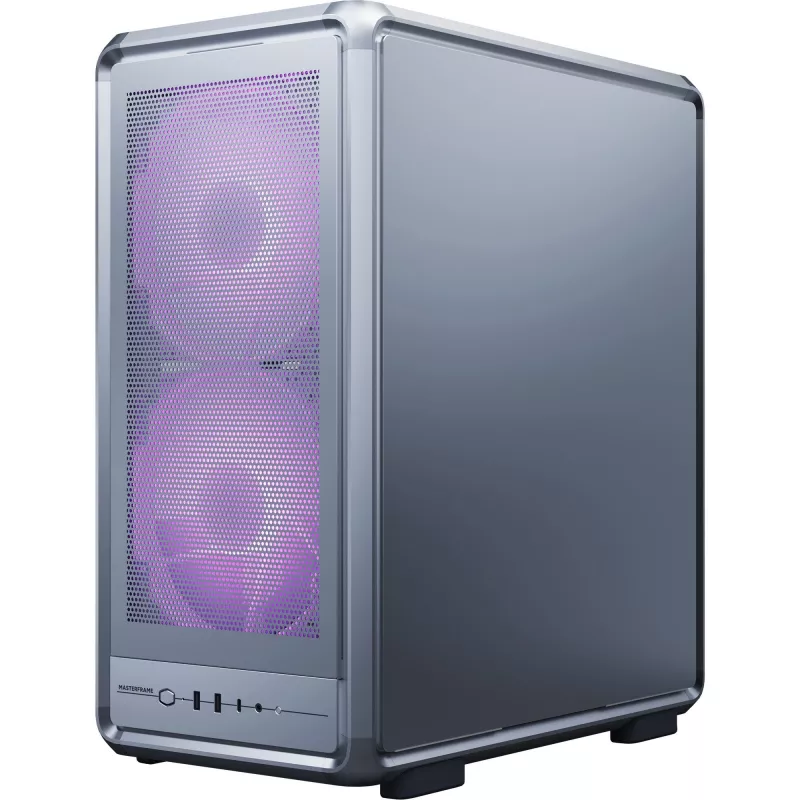 PC Midi Tower Cooler Master MasterFrame 500 Mesh — Must läbipaistva küljega, toetab ATX PSU-d, 2x200 mm ees + 1x120 mm taga, 2,5 tolli/3,5 tolli kettad