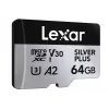 MicroSD-mälukaart Lexar 64 GB UHS-I Klass 3 SILVER PLUS