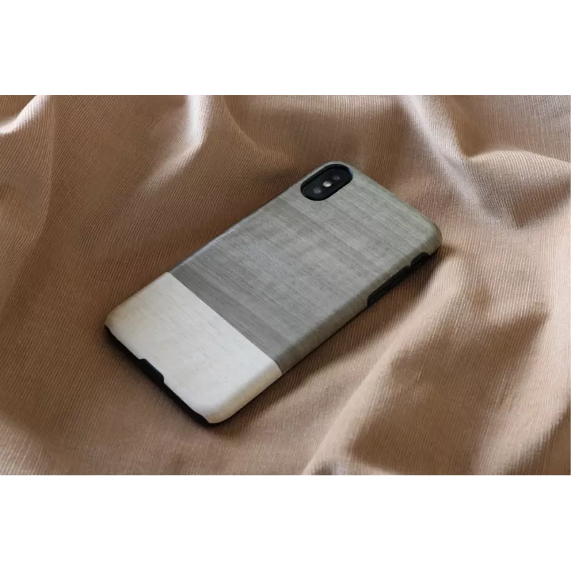 nutitelefoni ümbris man and wood for iPhone X/XS — must, kaitsev tagaümbrise