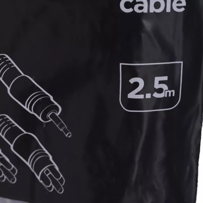 Gembird 2,5 m, 3,5 mm/2xRCA, M/M helikaabel must, punane, valge