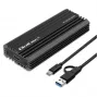 Väline SSD-korpus QOLTEC NV2270 M.2 SATA/NVMe draividele, USB-C, kuni 2 TB
