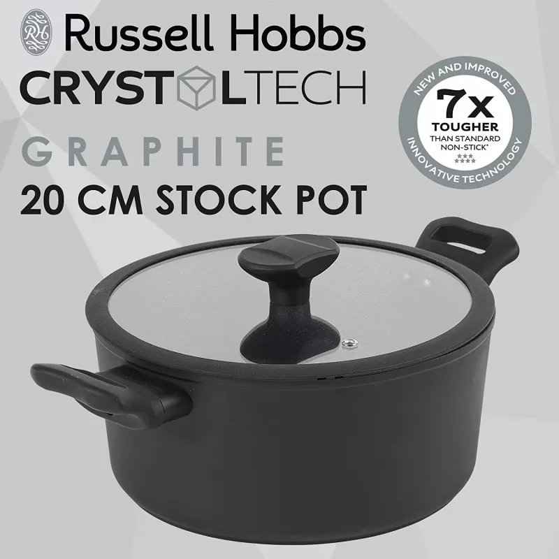 Stockpot Russell Hobbs RH01863EU7 20 cm Crystaltech cookware roostevaba teras klaasist kaas