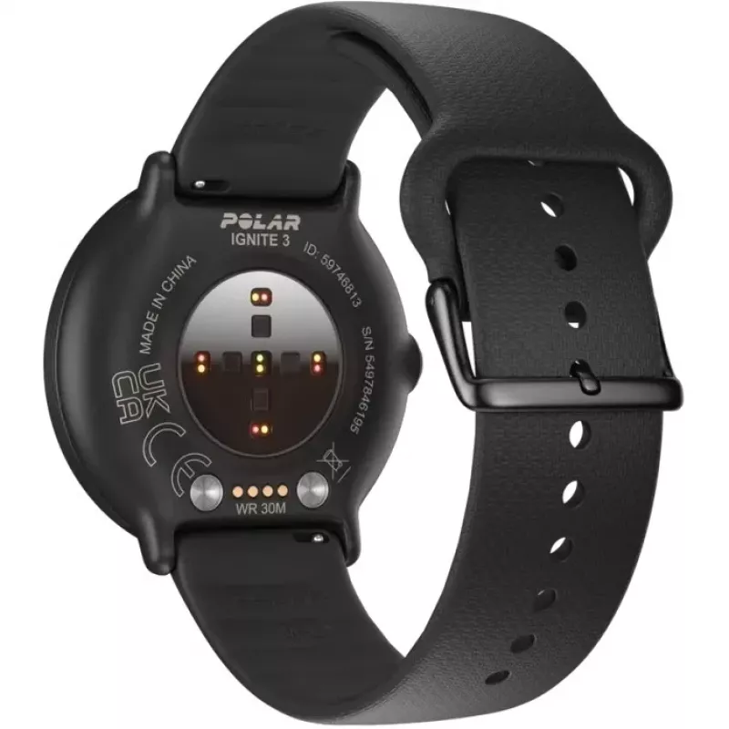 Polar Ignite 3 - Spordikell rihmaga - silikoon - Rihma suurus: S/L - Ekraan 3,3 cm (1,28) - 32MB - Bluetooth - 35 g - Öömust (900106234)