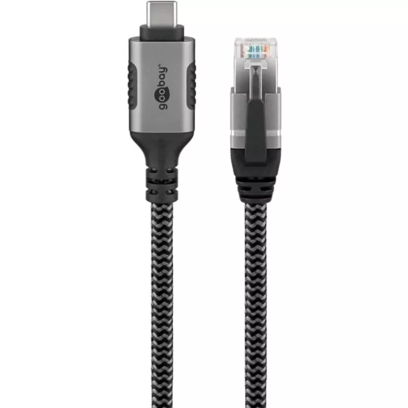 Goobay 70753 USB-C to RJ45 Ethernet CAT 6 kaabel for Stable Wired Internet Connection with Router/Modem/Network Switch/Replaces USB to RJ45 Adapter / 1