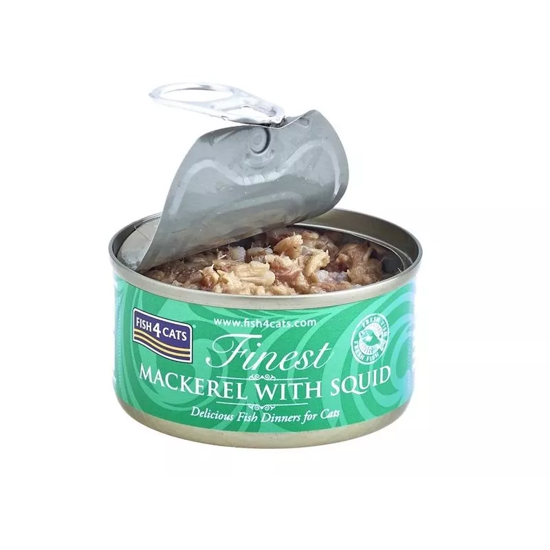 FISH4CATS Makrell kalmaariga - märg kassitoit - 70 g