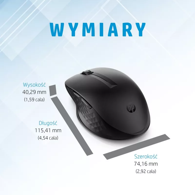 HP 435 mitme seadme juhtmevaba hiir, mõlemakäeline, raadiosageduslik juhtmevaba + Bluetooth, 4000 DPI, must