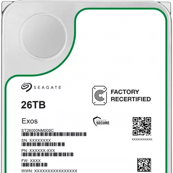 3.5-tolline SEAGATE Exos 26TB SATA ettevõtete HDD taastoodetud