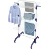 Pesukuivatusrest Leifheit Pegasus 1081529, kokkupandav metallist/plastist kuivati, kuivatuspinda 42 m, rattad, riidepuuklambrid, 76,5×700×1450 mm