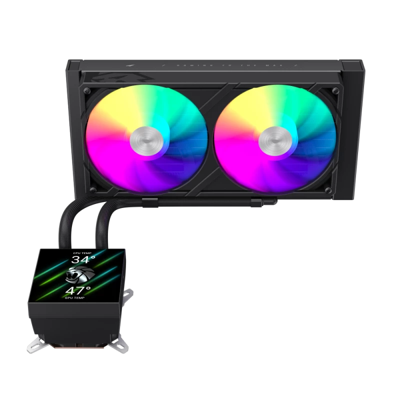 Gamemax CPU vedelikjahuti | GLACIER 240 LCD BK | Intel, AMD