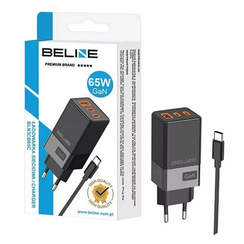 Beline sein. 2x USB-C 1x USB 65W Kaabel USB-C Must/Must PD 3.0