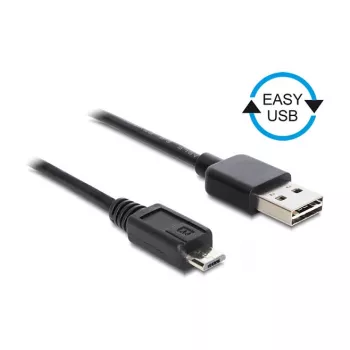 DELOCKi kaabel EASY-USB 2.0 tüüp-A pistik > USB 2.0 tüüp-Micro-B pistik 50 cm must