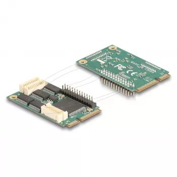 Sisemine Mini PCIe liidese adapter DELOCK 95279 — jada host, Mini PCIe väljund, RS-232 tugi, 460,8 Kbit/s, FIFO 256 B, 30×51×10 mm