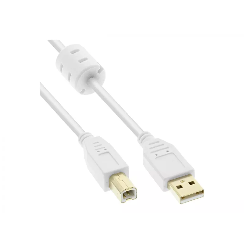 Microconnect USBAB2WF USB-kaabel USB 2.0 2 m USB A USB B Valge