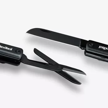 Mitmeotstarbeline taskulambi-pliiats Nextool NE20026 — LED 50 lm, 90 min tööaeg, roostevaba teras nuga, käärid, USB-C, alumiinium, 125×15 mm, 38 g