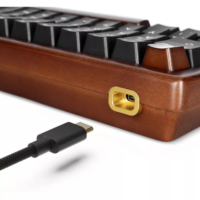 Sharkoon 100068100 klaviatuur kontor USB QWERTZ saksa puit 61 klahvi RGB LED