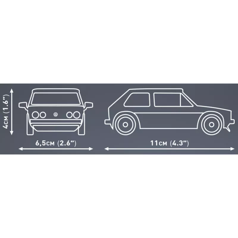 Cobi Volkswagen Golf GTI (1976–1983) ehituskomplekt, sinine, 1:35, 68 detaili