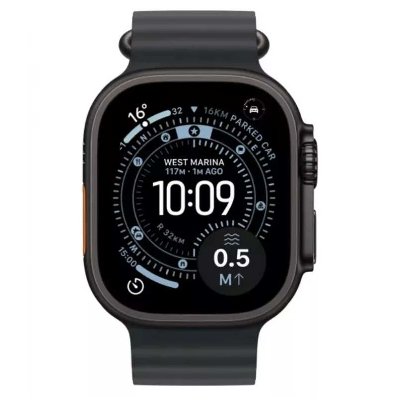 Nutikell Apple Watch Ultra 3 GPS + Cellular 49mm Must Titaanist korpus Must Ocean Band