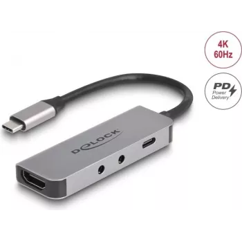 DeLOCK 61064 USB-jaotur USB-C 3.2 Gen 1 HDMI 3840x2160 60Hz