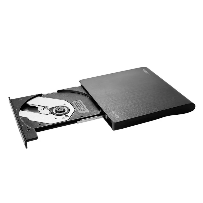 SAVIO AK-59 Väline saleda disainiga CD/DVD-salvesti R/RW - USB-C/USB-A, must