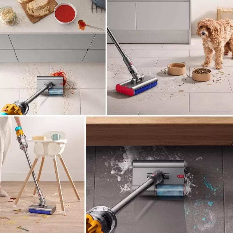 Dyson V12 Submarine 3-in-1 tolmuimeja, aku, märg- ja kuivpuhastus, HEPA, kotita, 0,35 L, nikkel, kollane