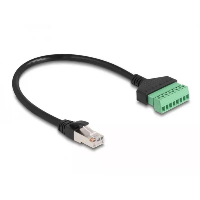 DeLOCK RJ45 kaabel Cat.6 pistik klemmliistu adapterile 30 cm Must Roheline