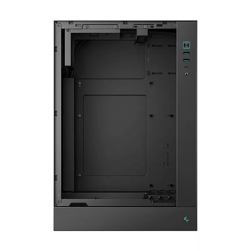 PC korpus DeepCool CH170 PLUS Tower Must — micro-ATX/mini-ITX, karastatud klaas, USB-C, ülemine PSU
