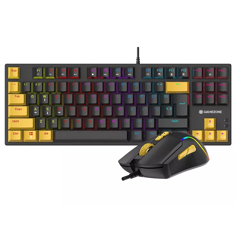 Tracer HORNET 87 klaviatuur Hiir komplektis Mängu USB QWERTY Inglise Must, Kollane