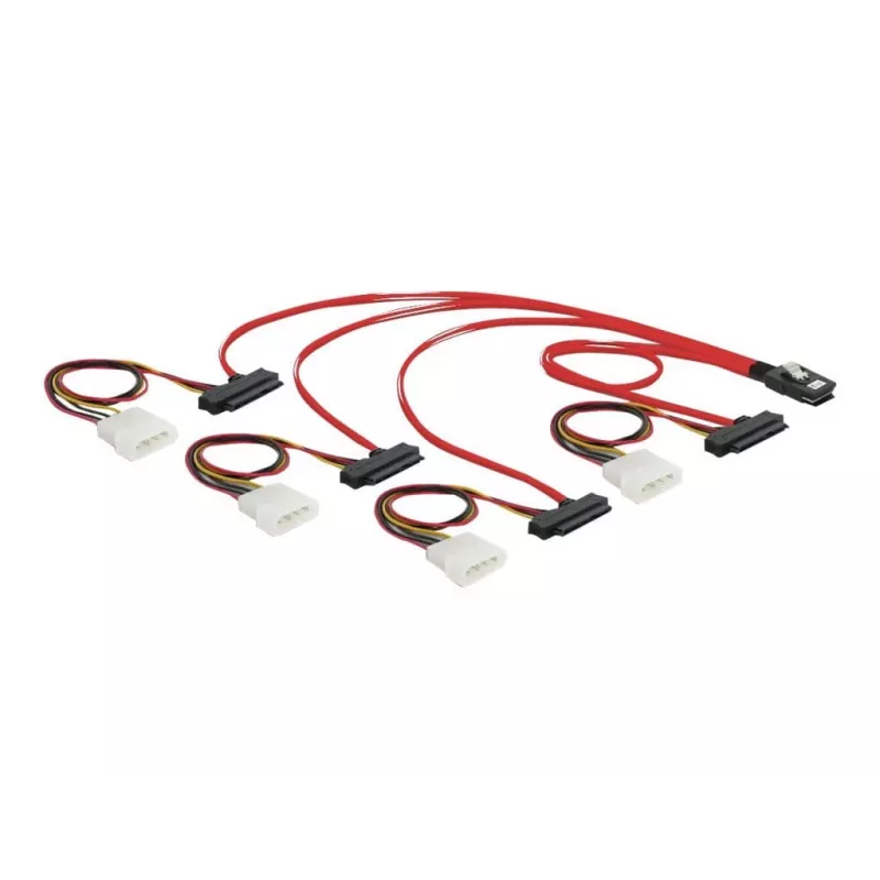 DeLOCK - Sisemine SAS-kaabel (Serial Attached SCSI) - 4-real - 36 kontaktiga 4i Mini MultiLane - Sisemine toiteallikas, 4-kontaktiline, Sisemine SAS, 29-kontaktiline (SFF-8482) - 50 cm (83059)