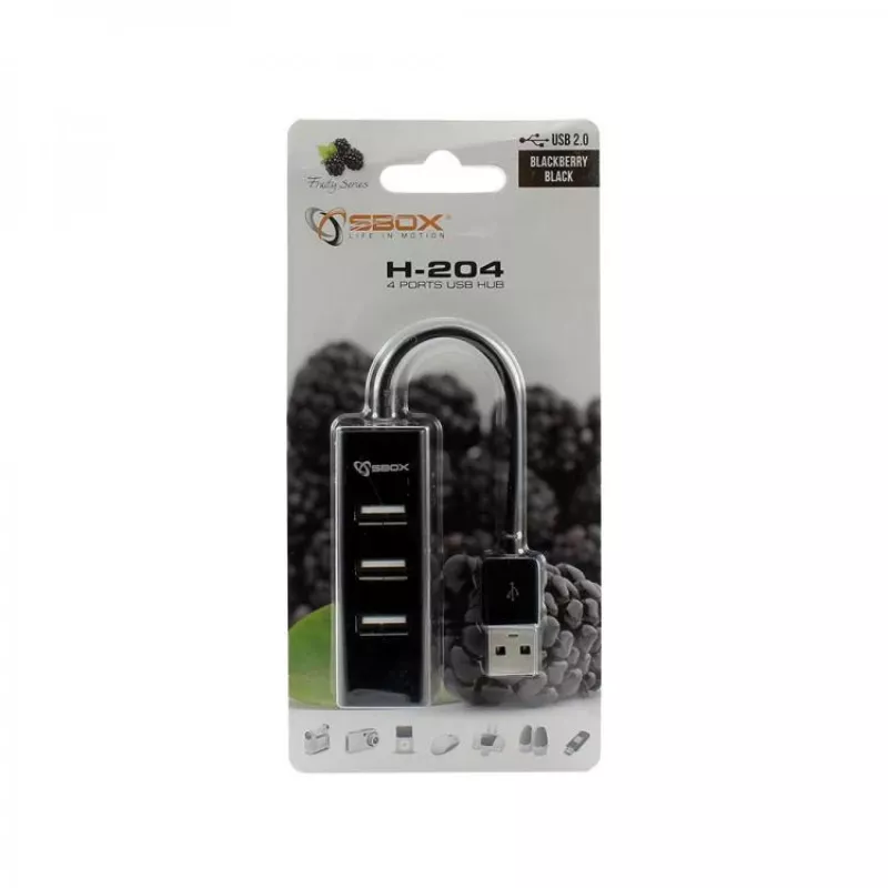 Sbox H-204 USB 4 pordi jaotur must