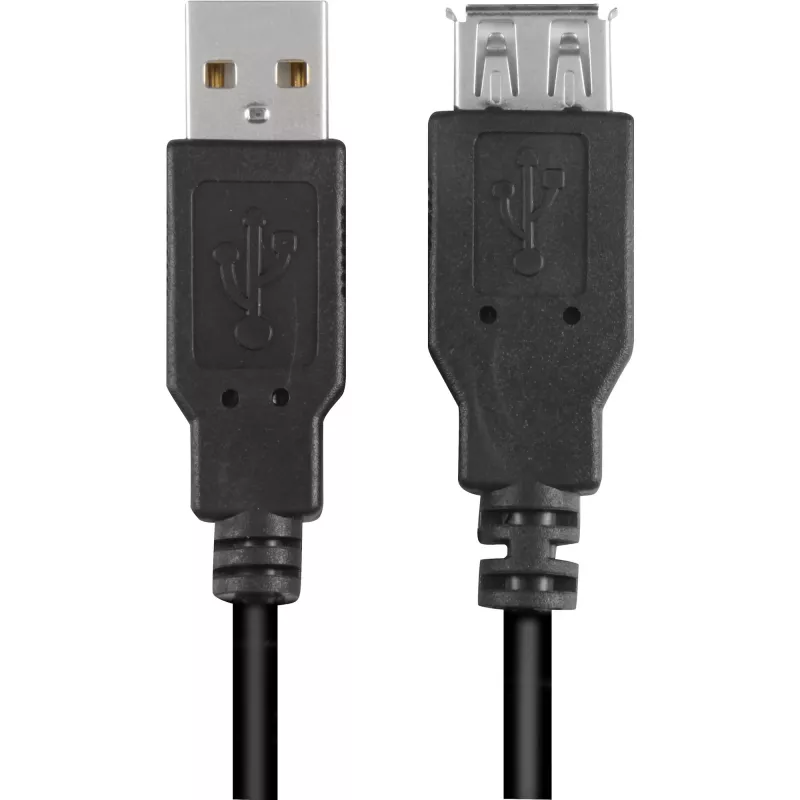 USB-kaabel Sharkoon USB 2.0 0,5 m must