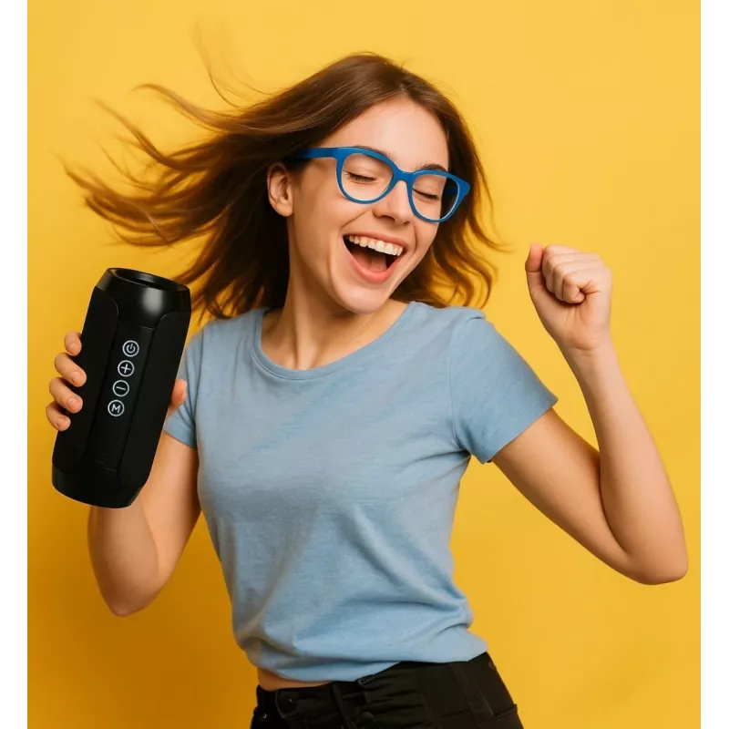 Kaasaskantav Bluetooth stereokõlar SQUEAK SQ1008 — 14W RMS, Bluetooth 5.3, 1200 mAh, IPX4, FM, LED, AUX, USB