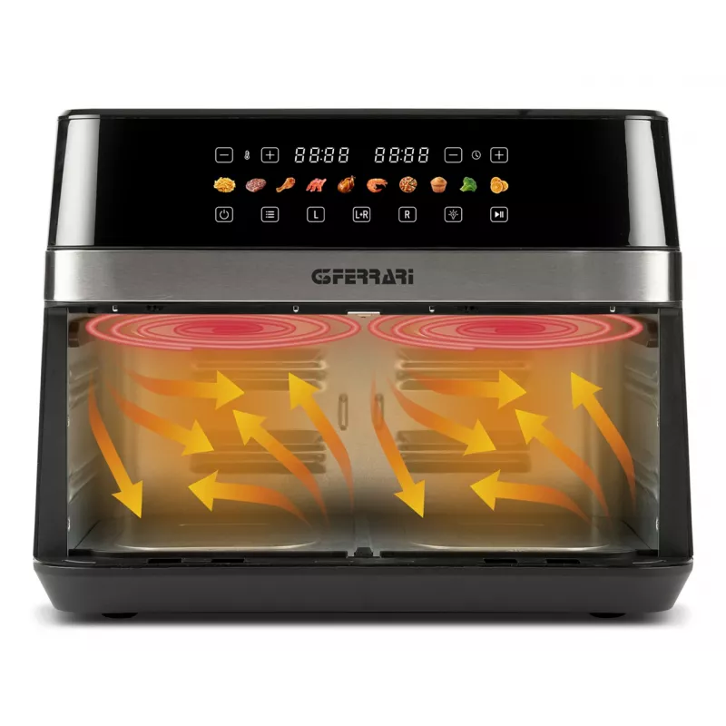G3 Ferrari G10223 fritüür Topelt 12 L Eraldiseisev 2200 W Kuumaõhufritüür Must, roostevaba teras