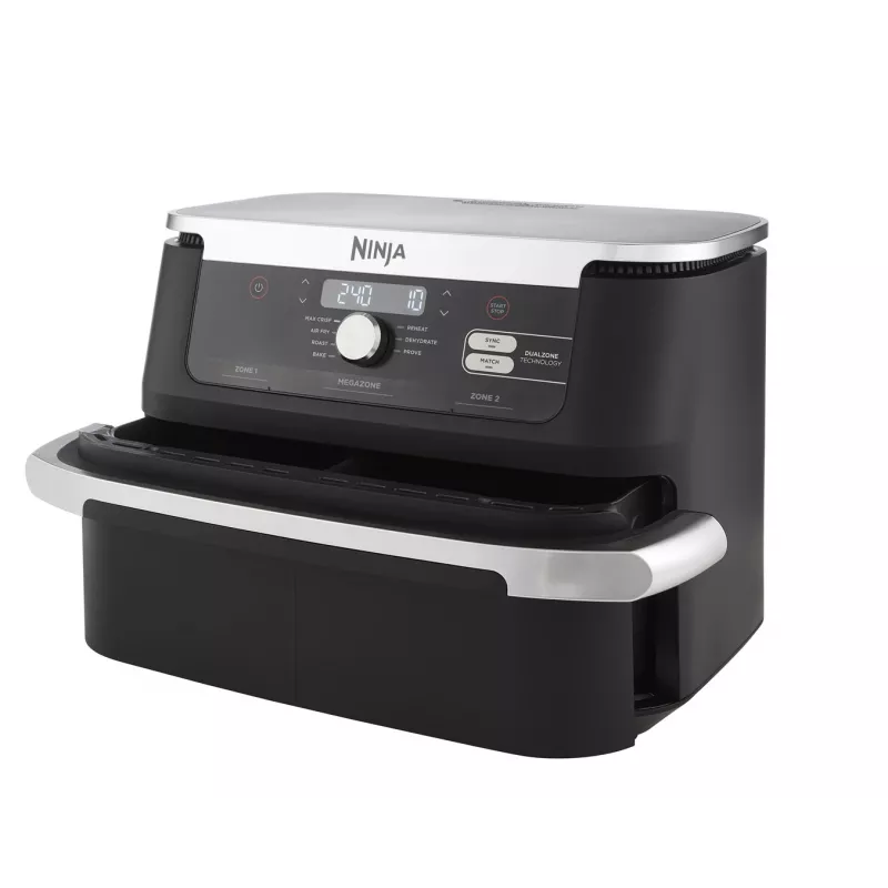 Ninja AF500EU fritüür Double 10,4 L eraldiseisev 2470 W kuumaõhufritüür must, roostevaba teras