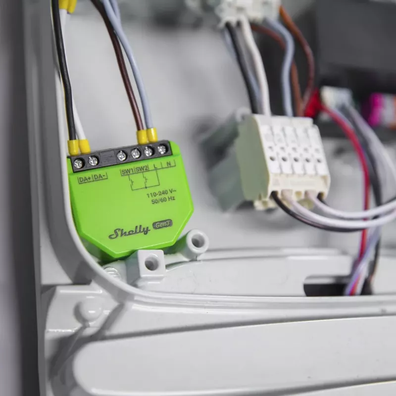 Hämardaja Shelly DALI Gen3 koos 0–10V toega, Shelly — juhtmevaba, 110–240V, must plastik