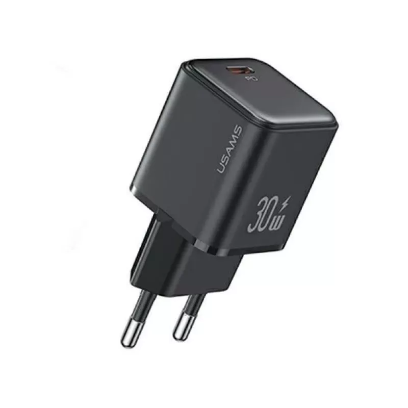 usams USB-C PD 3.0 laadija CC186TC01 30W kiirlaadimine, must