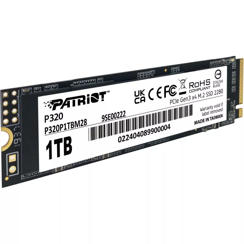 SSD-ketas Patriot P320 1TB M.2 2280 PCIe 3.0 x4 NVMe