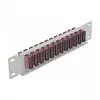 Kiudoptiline patch-paneel DeLOCK 10-tolline 12-port SC dupleks violetne 1U hall