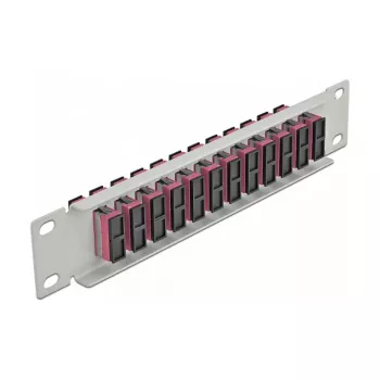 Kiudoptiline patch-paneel DeLOCK 10-tolline 12-port SC dupleks violetne 1U hall