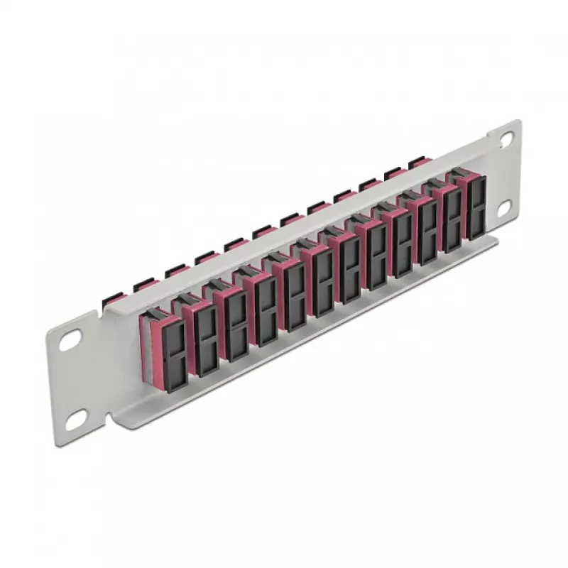 Kiudoptiline patch-paneel DeLOCK 10-tolline 12-port SC dupleks violetne 1U hall