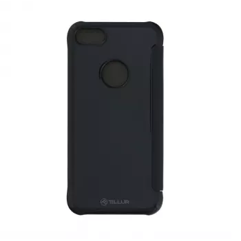 Telluri rahakotiga telefoniümbris iPhone 8-le — sünteetiline nahk, must, peegliga